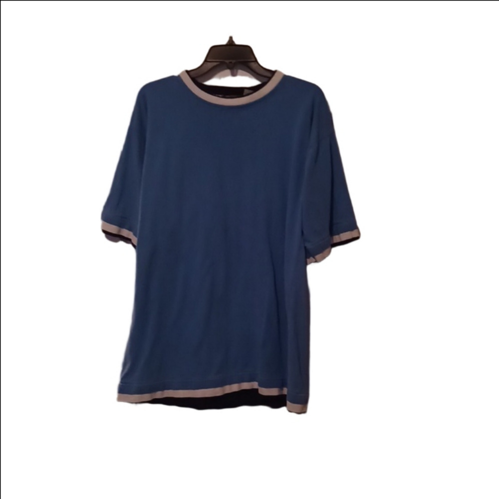 -- 212NYC Blue and White Top Men's Size Large Cotton - Picture 3 of 9